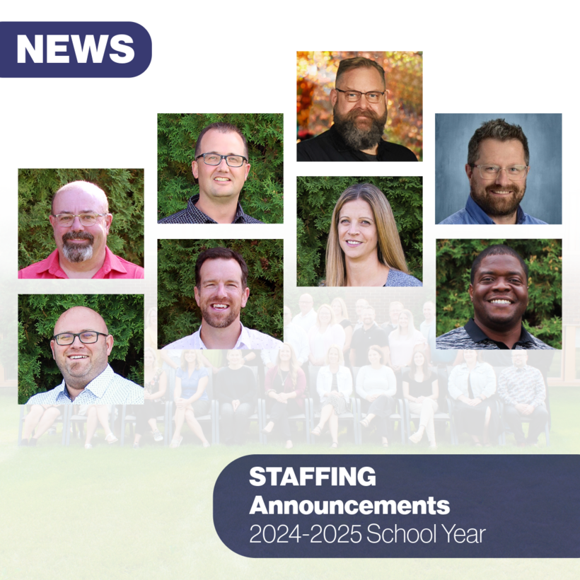 collage of small portraits announcing new staff